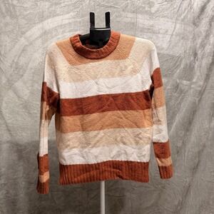 Womens Striped Sweater Cozy Knit Long Sleeve‎ Casual Top